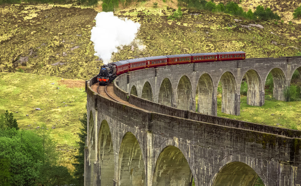Harry Potter Train (Jacobite Steam Train) & the Scenic Highlands with an Inverness departure