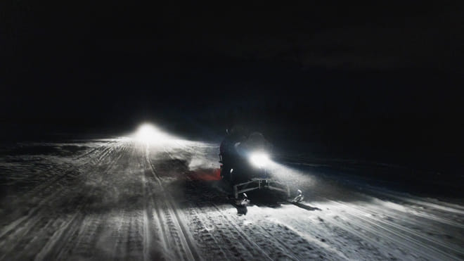 Northern lights by snowmobile 3
