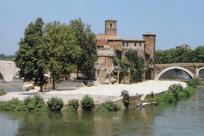 Tiberina Island on the Tiber River, Rome