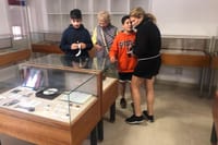 Tourists in museum