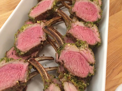 Free roaming lamb, ready for plating, at Salt Eldhus cookery school