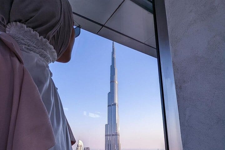 Dubai: Sky Views Observatory 360° vistas from 219.5 meters above Downtown Dubai.