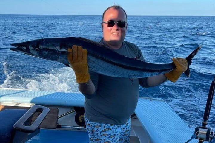 Experience the thrill of deep-sea fishing and land a huge Wahoo on your private charter near Kendwa Beach, Zanzibar!
