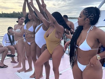 Tourist group aboard the Party Boat in Punta Cana