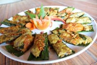 Steam tuna wrapped in banana leaves