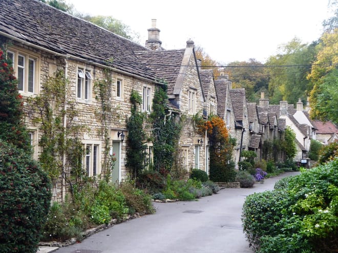 Charming cottages in the village of Castle Combe