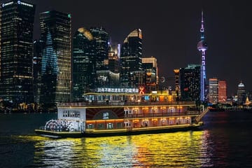 Shanghai Night River Cruise with Xinjiang Dining Experience