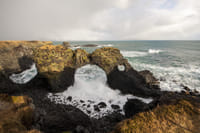 Petrified elephant drinking water at Arnarstapi coast