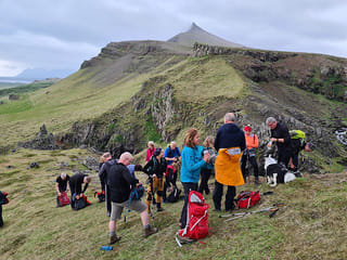 group of hikers having a break