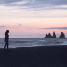 Gazing at the majestic seastacks at Vík village South Coast Iceland
