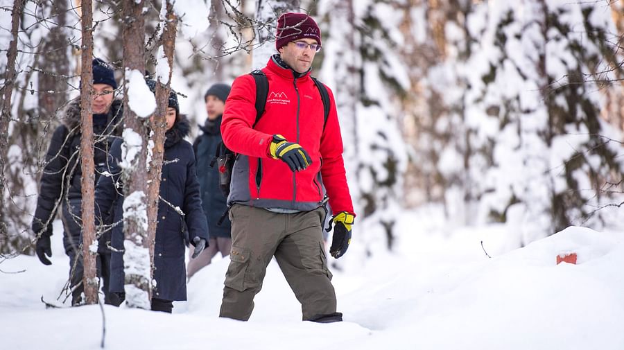 Snowshoeing in the middle of Arctic wilderness