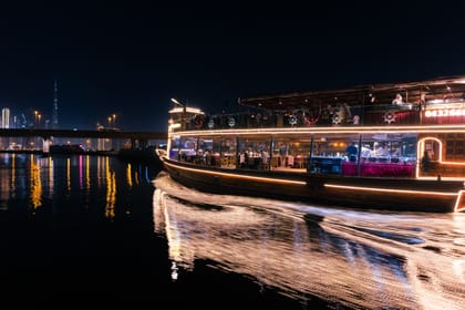 Dubai Water Canal Dhow Cruise with Dinner – Surprise Tourism