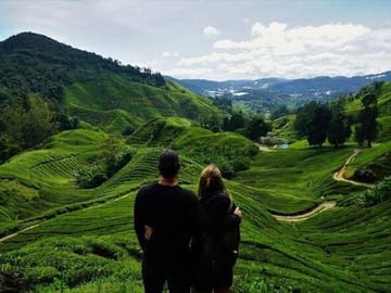 Take in the breathtaking view of Cameron Highlands with your loved one – where endless green hills meet the sky.”