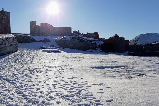 Winter Snow Rozafa Castle, Shkoder, Albania