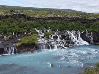 Westisland - 6stündige deutschsprachiger Landausflug - Wasserfälle Hraunfossar, Heißwasserquelle Deildartunguhver & Krater Grábrók, photo 8