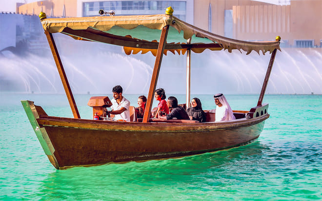 Abra Ride with Dubai Fountain