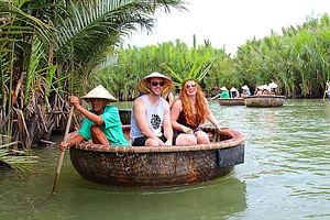 From Hoi An: Market Tour Basket Boat Ride and Cooking Class