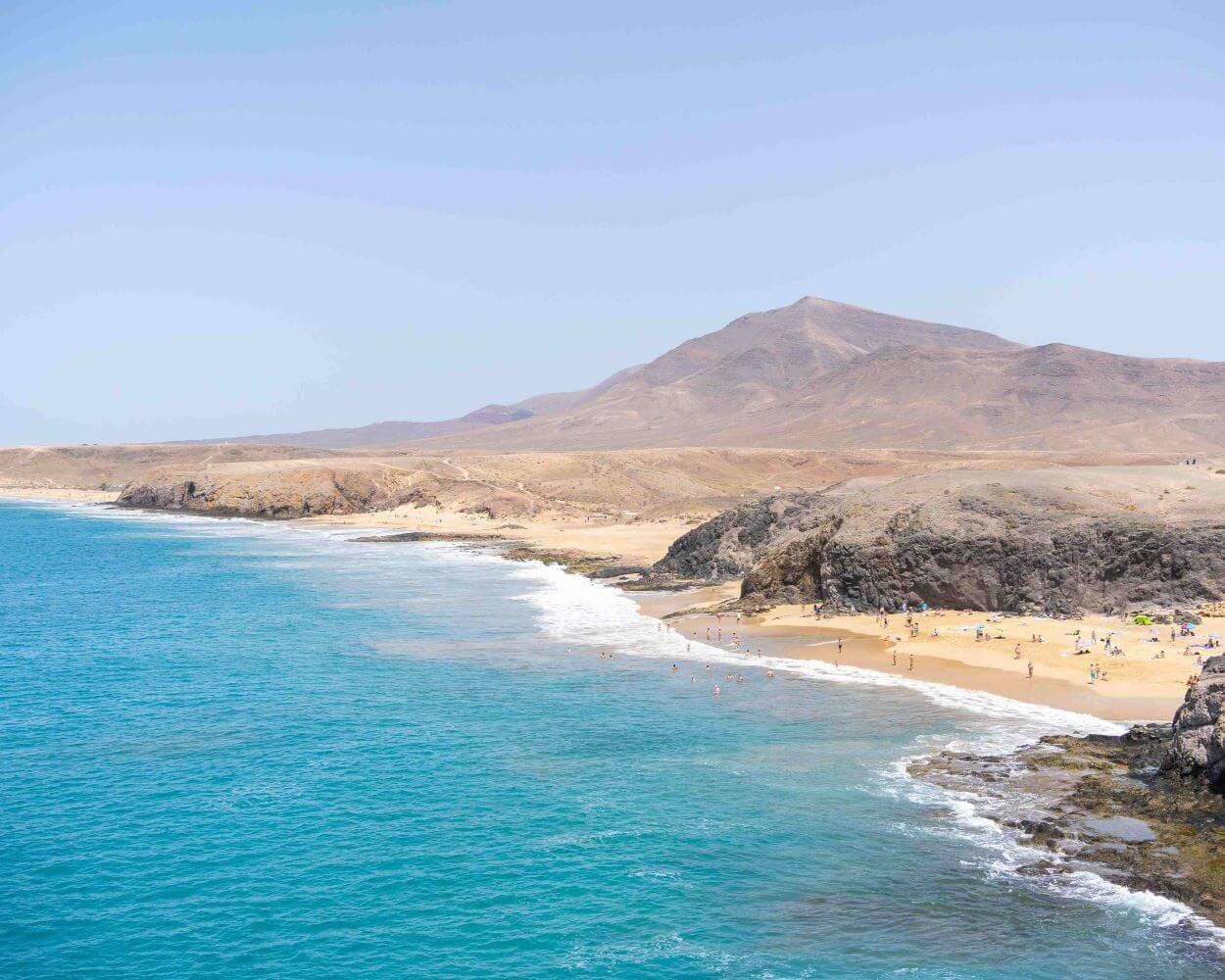 Crystal clear water at Playa Blanca in Lanzarote