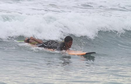 Surfing in Weligama