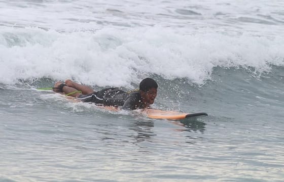 Surfing in Weligama
