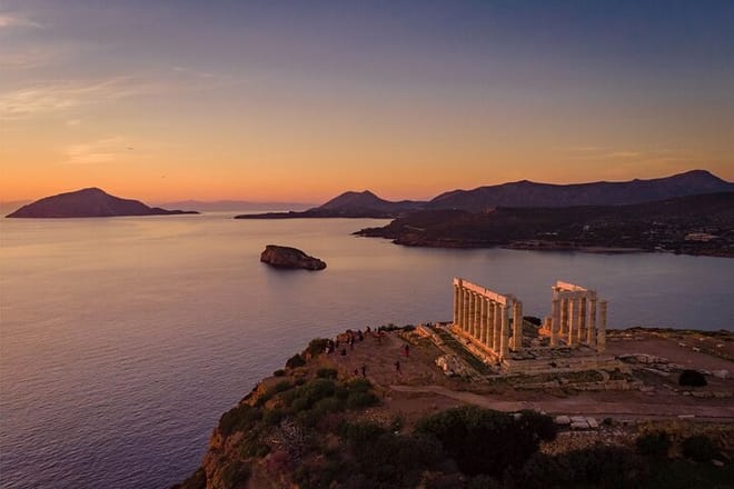 Sounion sunset, Athens things to do, lake Vouliagmeni & riviera