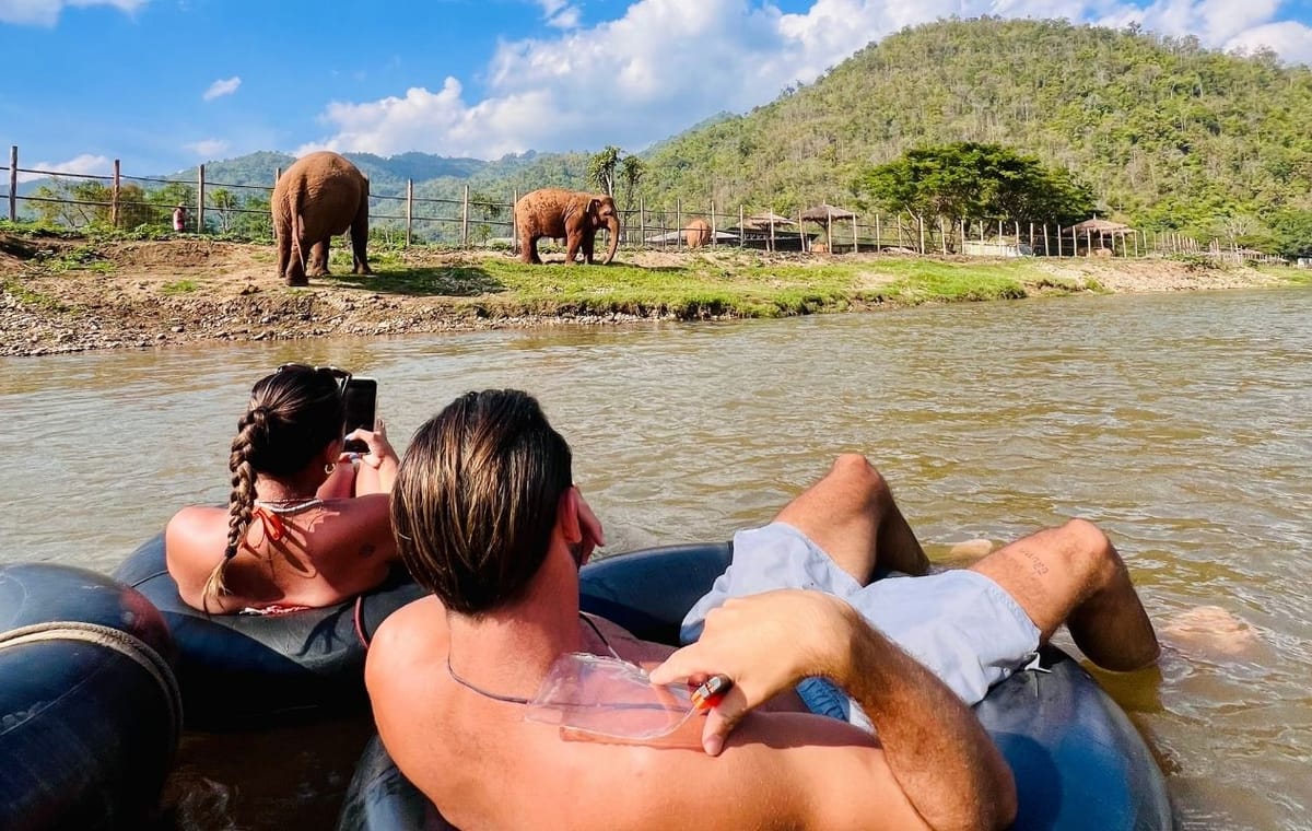 Chiang Mai 2-Day Adventure: Trekking, River Tubing & Waterfall Slide with Villa Stay