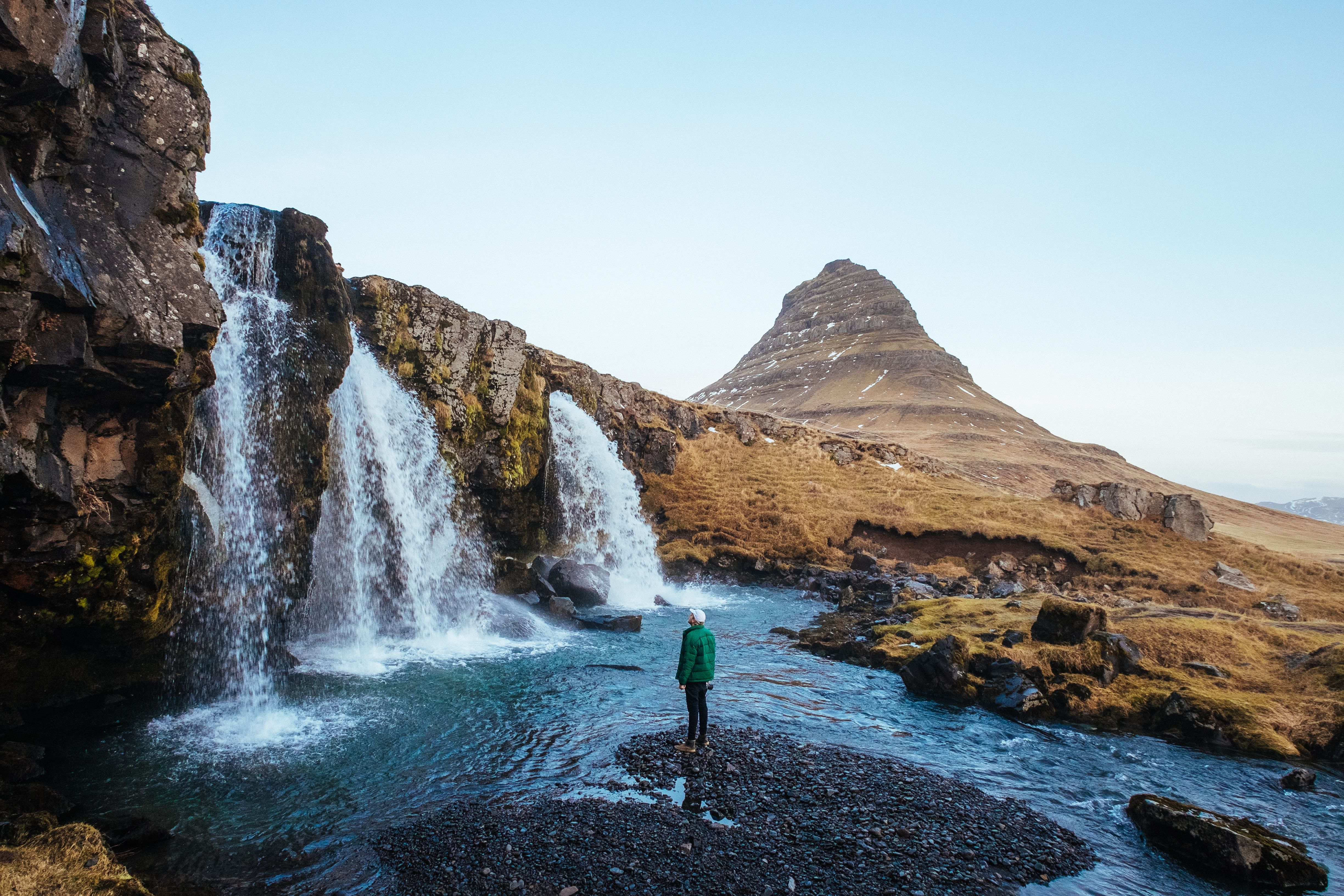 Enjoying nature at Kirkjufell Snæfellsnes Peninsula