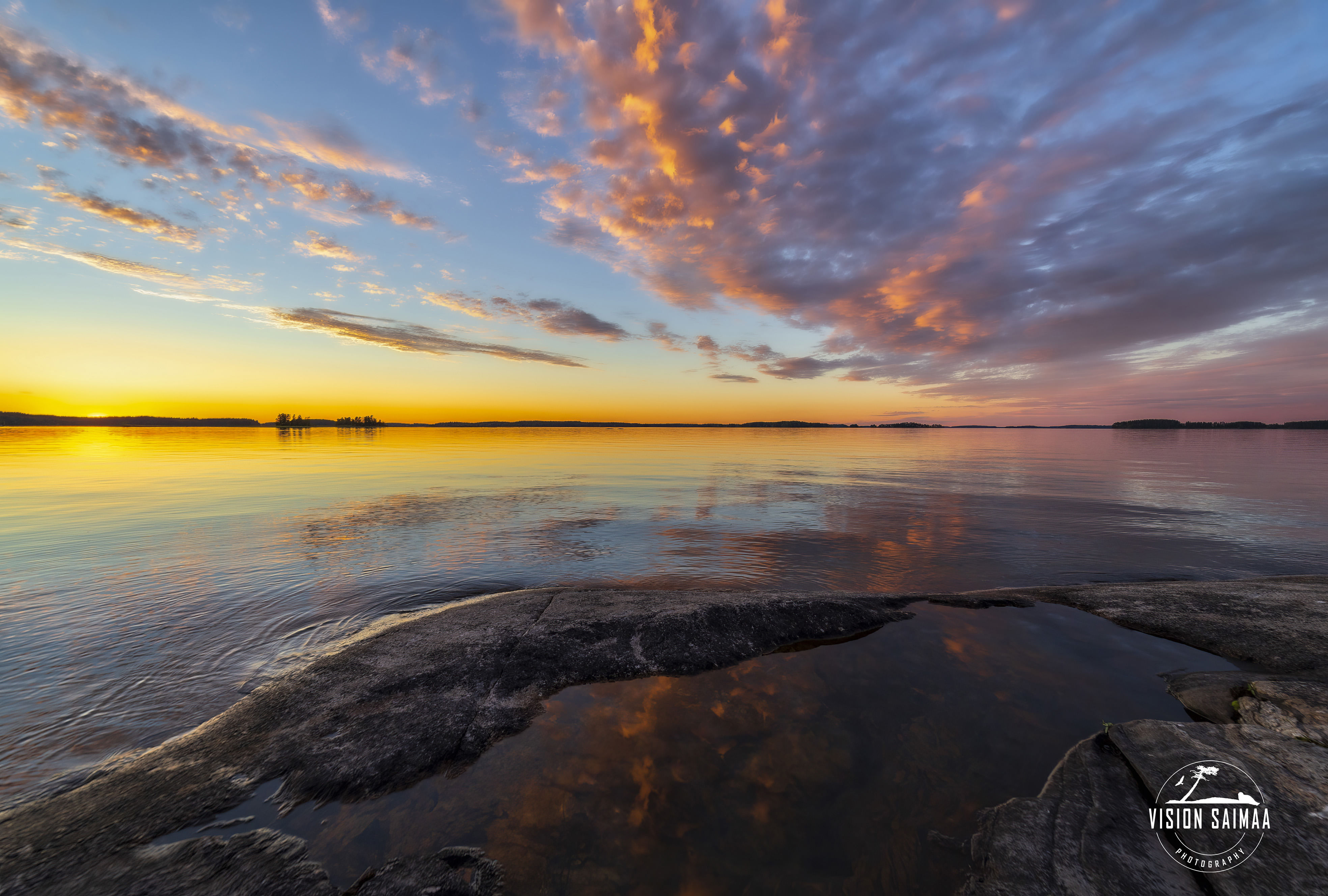Lake Saimaa right after sunset