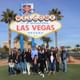 Stopping at the Las Vegas Sign to strike a pose