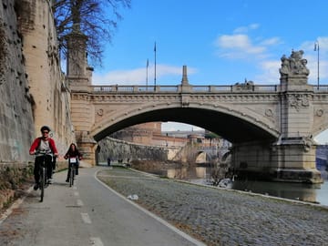Electric Bike Rental along Lungotevere in Rome