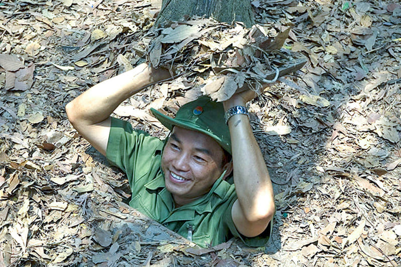 Guests visiting Cu Chi Tunnels with Travelmates