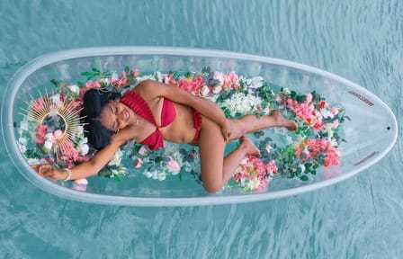 Private-Drone Photo Shoot & Video in a Clear Kayak with transport