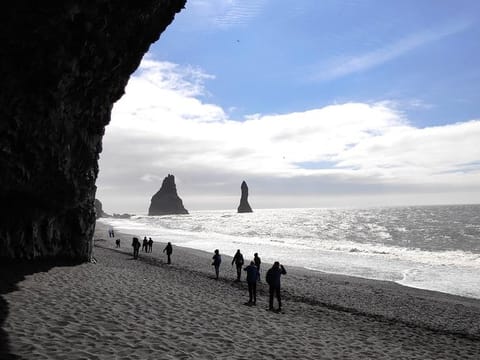 Reynisdrangar seen from Black Sand Beach Reynisfjara