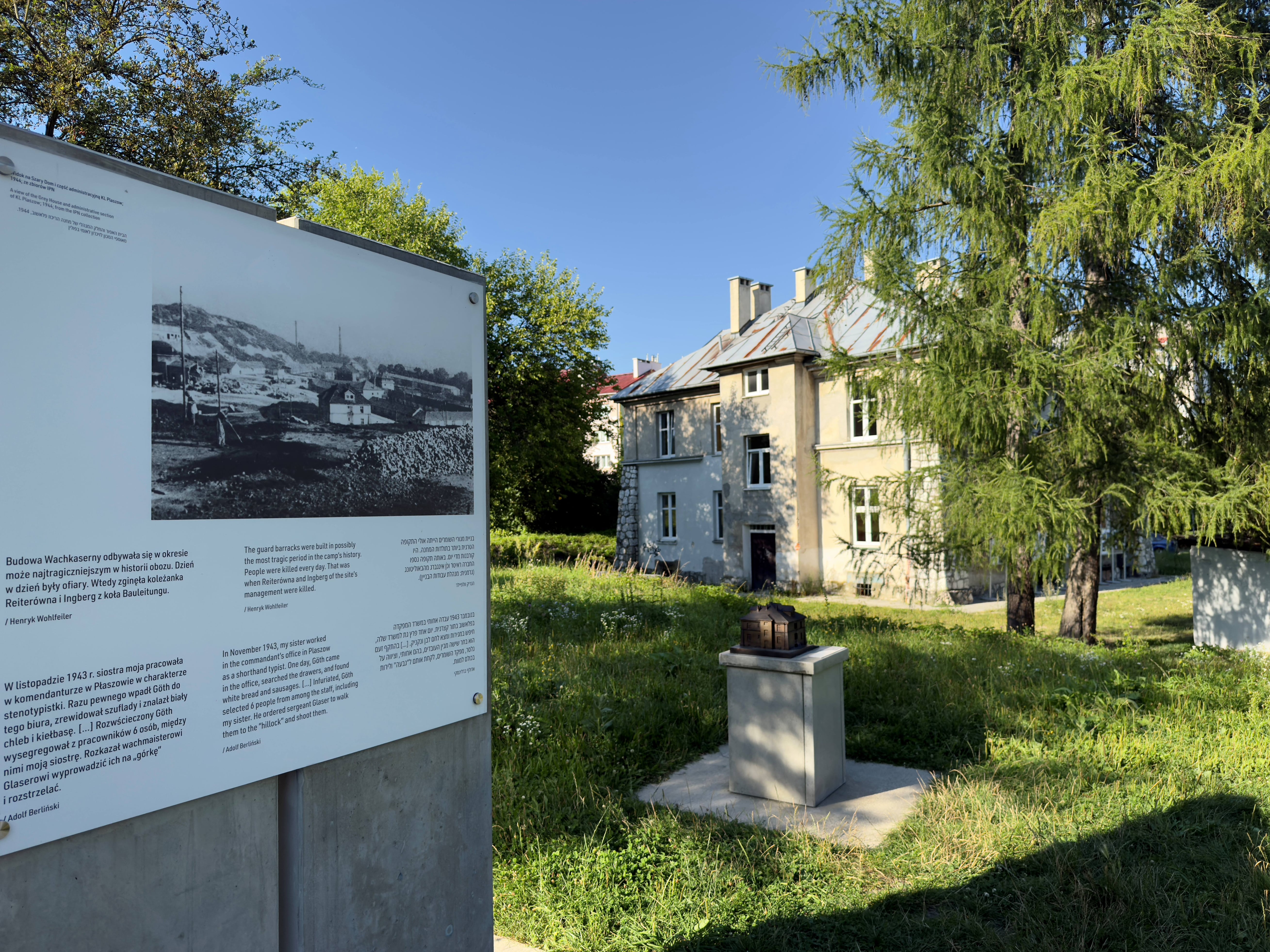 Historic landscape and memorials at the former Plaszow camp in Krakow