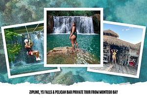 Zipline, YS Falls & Pelican Bar Private Tour From Montego Bay