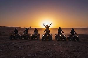 Agafay désert quad bike camel ride sunset diner dansine fier show