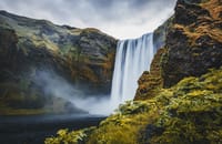 Beautiful Skógarfoss waterfall Iceland