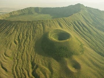 birds eye view of the crater