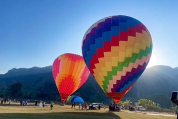 Hot Air Balloon and Paramotor Adventure in Vang Vieng
