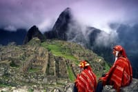 View over Machu Picchu by local inhabitants