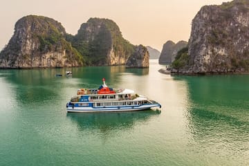 Halong Bay and Cave Full-Day Cruise with Lunch, Island & Beach