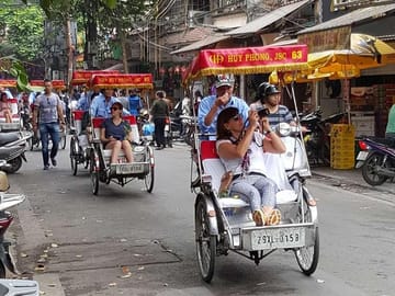 Explore Hanoi City with Cyclo- Walking Street Food Tour-Foot Massage ( 3 IN 1)