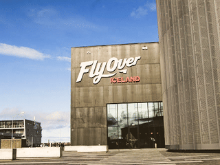 Exterior view of FlyOver Iceland, one of Reykjavík’s most popular attractions, located near the city’s harbour district.