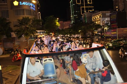 MIDNIGHT TOUR ON DOUBLE-DECKER BUS IN HO CHI MINH CITY