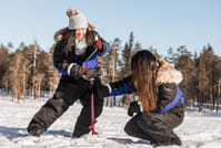 Drilling the hole in the ice!