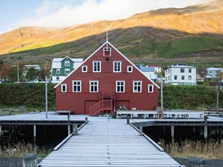 Harbor and town landscape in Siglufjörður