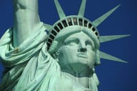 Close up view of the Statue of Liberty