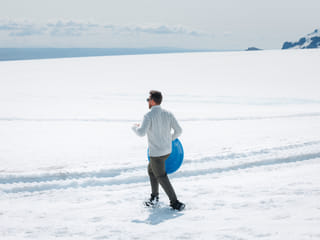 Join the fun and sled on the glacier!