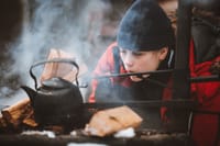 Around the open fire...