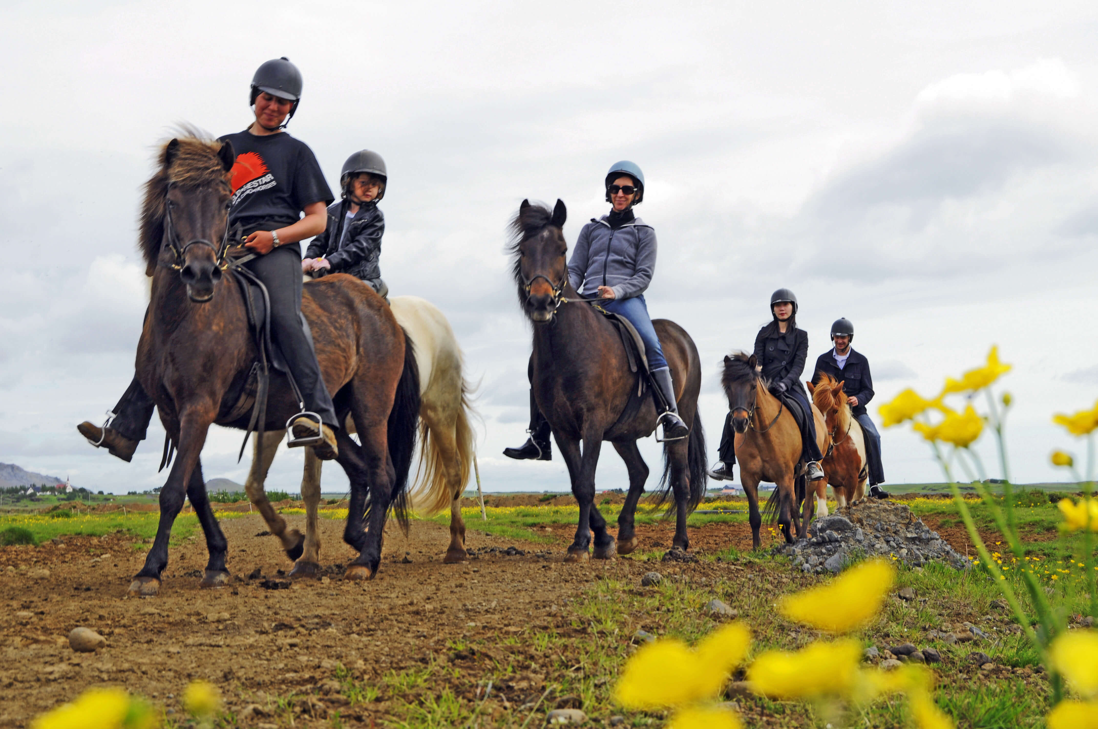 Riding and hiking in the Icelandic countryside